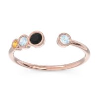 Petite Modern Open Bezel Vihvarita Ring
