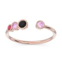 Petite Modern Open Bezel Vihvarita Ring