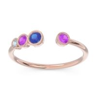Petite Modern Open Bezel Vihvarita Ring