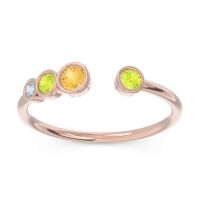 Petite Modern Open Bezel Vihvarita Ring