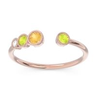 Petite Modern Open Bezel Vihvarita Ring
