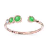 Petite Modern Open Bezel Vihvarita Ring