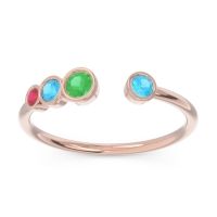 Petite Modern Open Bezel Vihvarita Ring