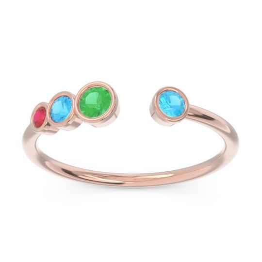 Petite Modern Open Bezel Vihvarita Ring