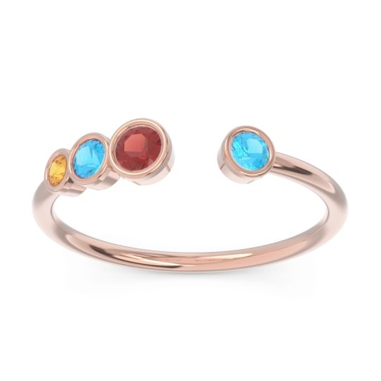 Petite Modern Open Bezel Vihvarita Ring