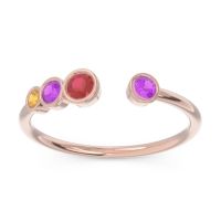 Petite Modern Open Bezel Vihvarita Ring