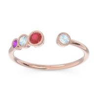 Petite Modern Open Bezel Vihvarita Ring
