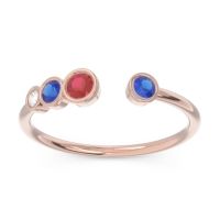 Petite Modern Open Bezel Vihvarita Ring