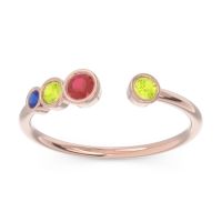 Petite Modern Open Bezel Vihvarita Ring