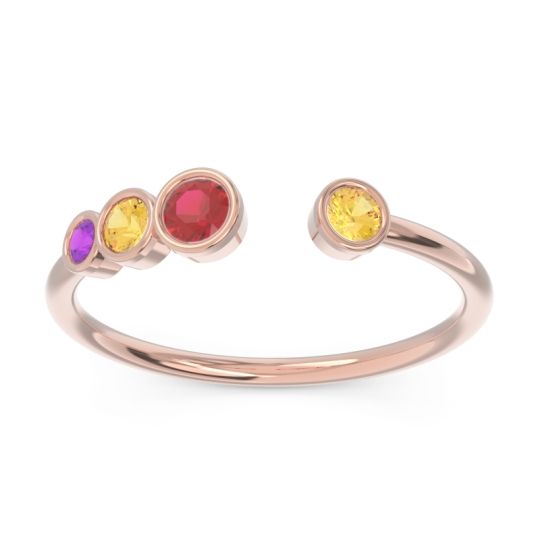 Petite Modern Open Bezel Vihvarita Ring