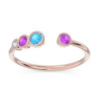 Petite Modern Open Bezel Vihvarita Ring