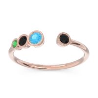 Petite Modern Open Bezel Vihvarita Ring