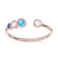 Petite Modern Open Bezel Vihvarita Ring