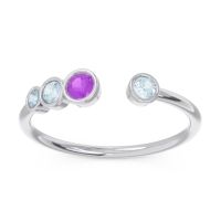 Petite Modern Open Bezel Vihvarita Ring