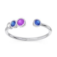 Petite Modern Open Bezel Vihvarita Ring