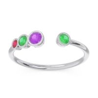 Petite Modern Open Bezel Vihvarita Ring