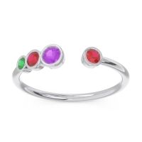 Petite Modern Open Bezel Vihvarita Ring