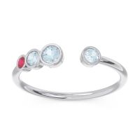 Petite Modern Open Bezel Vihvarita Ring