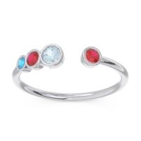 Petite Modern Open Bezel Vihvarita Ring