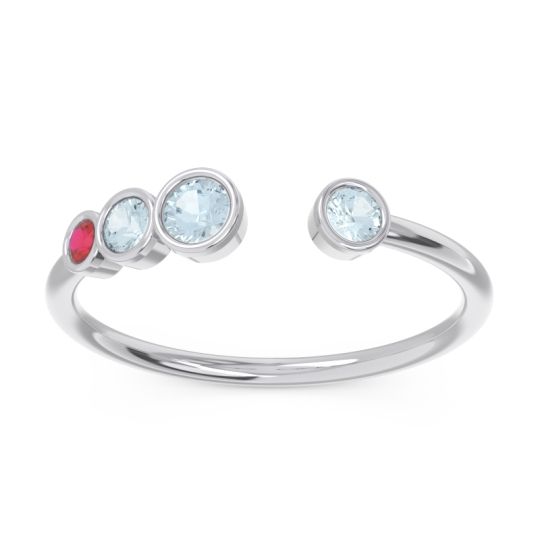 Petite Modern Open Bezel Vihvarita Ring