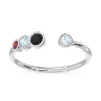 Petite Modern Open Bezel Vihvarita Ring