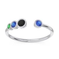 Petite Modern Open Bezel Vihvarita Ring