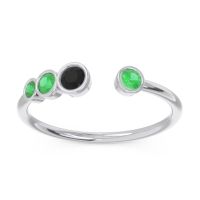 Petite Modern Open Bezel Vihvarita Ring