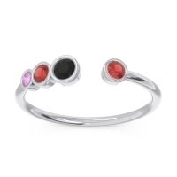 Petite Modern Open Bezel Vihvarita Ring