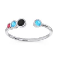 Petite Modern Open Bezel Vihvarita Ring
