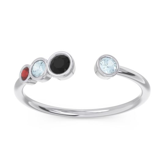 Petite Modern Open Bezel Vihvarita Ring