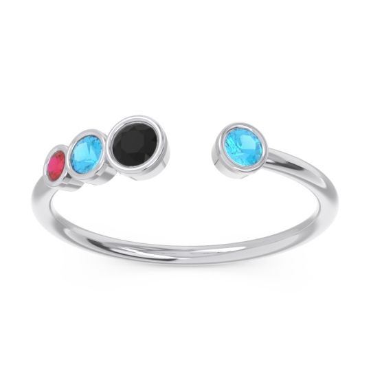 Petite Modern Open Bezel Vihvarita Ring
