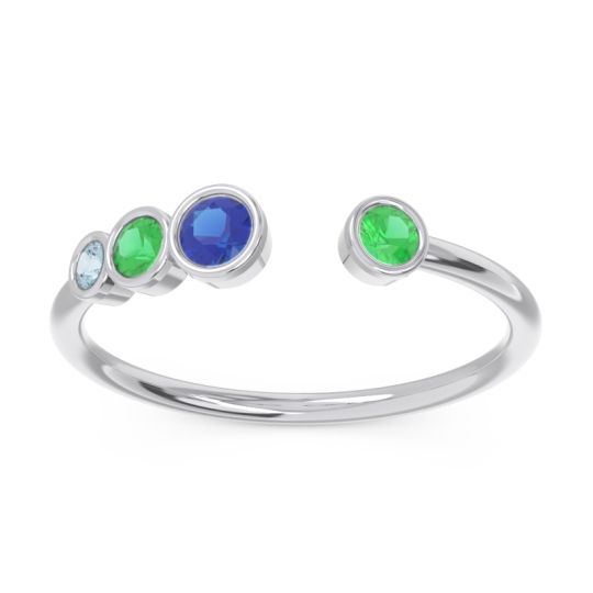 Petite Modern Open Bezel Vihvarita Ring