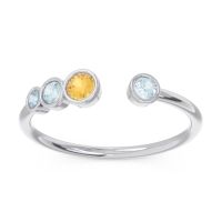 Petite Modern Open Bezel Vihvarita Ring