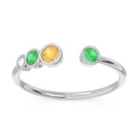 Petite Modern Open Bezel Vihvarita Ring