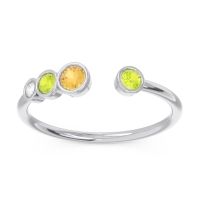 Petite Modern Open Bezel Vihvarita Ring