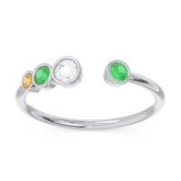 Petite Modern Open Bezel Vihvarita Ring