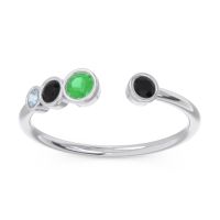 Petite Modern Open Bezel Vihvarita Ring
