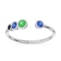 Petite Modern Open Bezel Vihvarita Ring