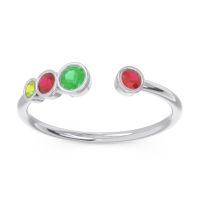 Petite Modern Open Bezel Vihvarita Ring