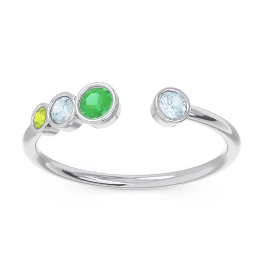 Petite Modern Open Bezel Vihvarita Ring