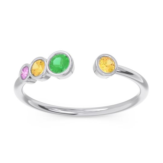 Petite Modern Open Bezel Vihvarita Ring