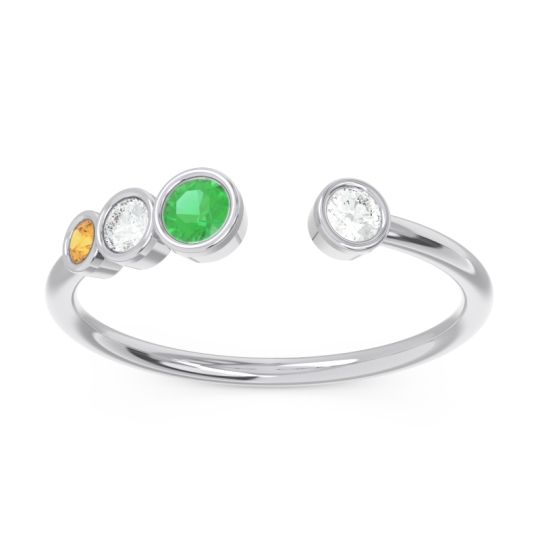 Petite Modern Open Bezel Vihvarita Ring