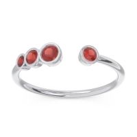 Petite Modern Open Bezel Vihvarita Ring