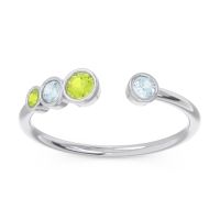 Petite Modern Open Bezel Vihvarita Ring