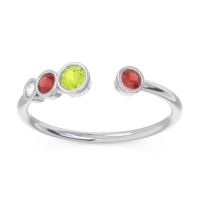 Petite Modern Open Bezel Vihvarita Ring