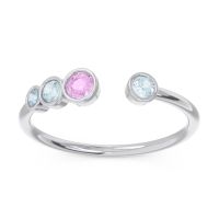 Petite Modern Open Bezel Vihvarita Ring