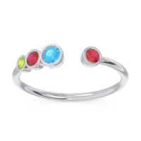 Petite Modern Open Bezel Vihvarita Ring