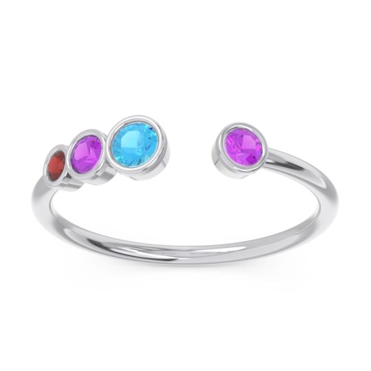 Petite Modern Open Bezel Vihvarita Ring