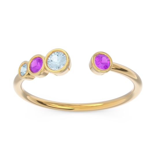 Petite Modern Open Bezel Vihvarita Ring