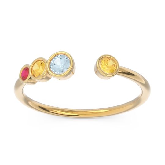 Petite Modern Open Bezel Vihvarita Ring